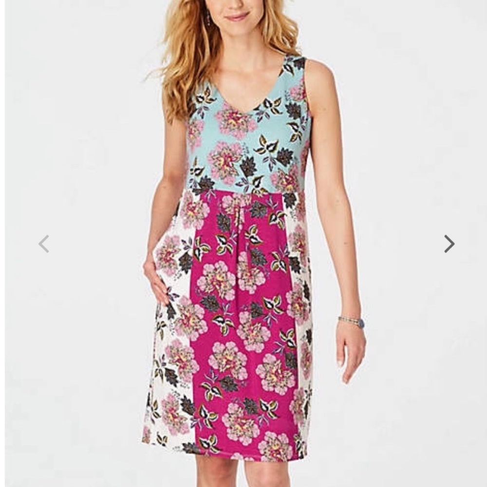J. Jill Floral Color Block Dress